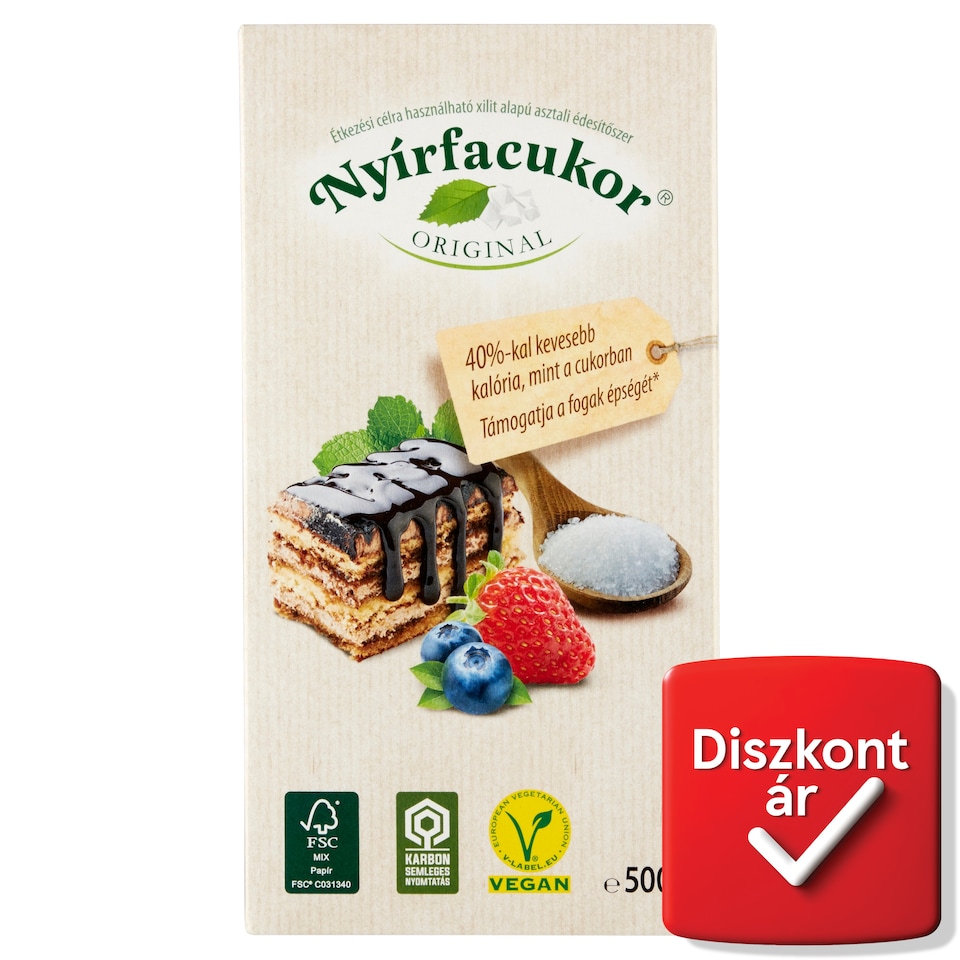 Nyírfacukor Original étkezési célra használható xilit alapú édesítőszer 500 g