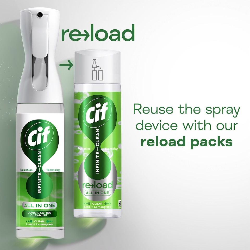 image 1 of Cif Infinite Clean All in One: Clean Lime and Lemongrass Reload 280ml