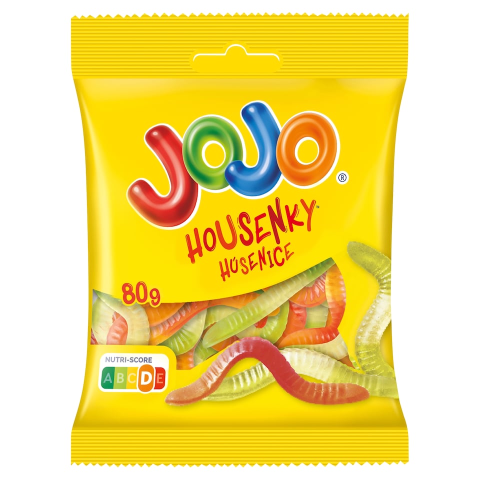 Jojo Housenky želé bonbóny s ovocnými příchutěmi 80g
