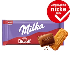 Milka mliečna čokoláda z alpského mlieka s kúskami sušienok Lotus Biscoff 90 g