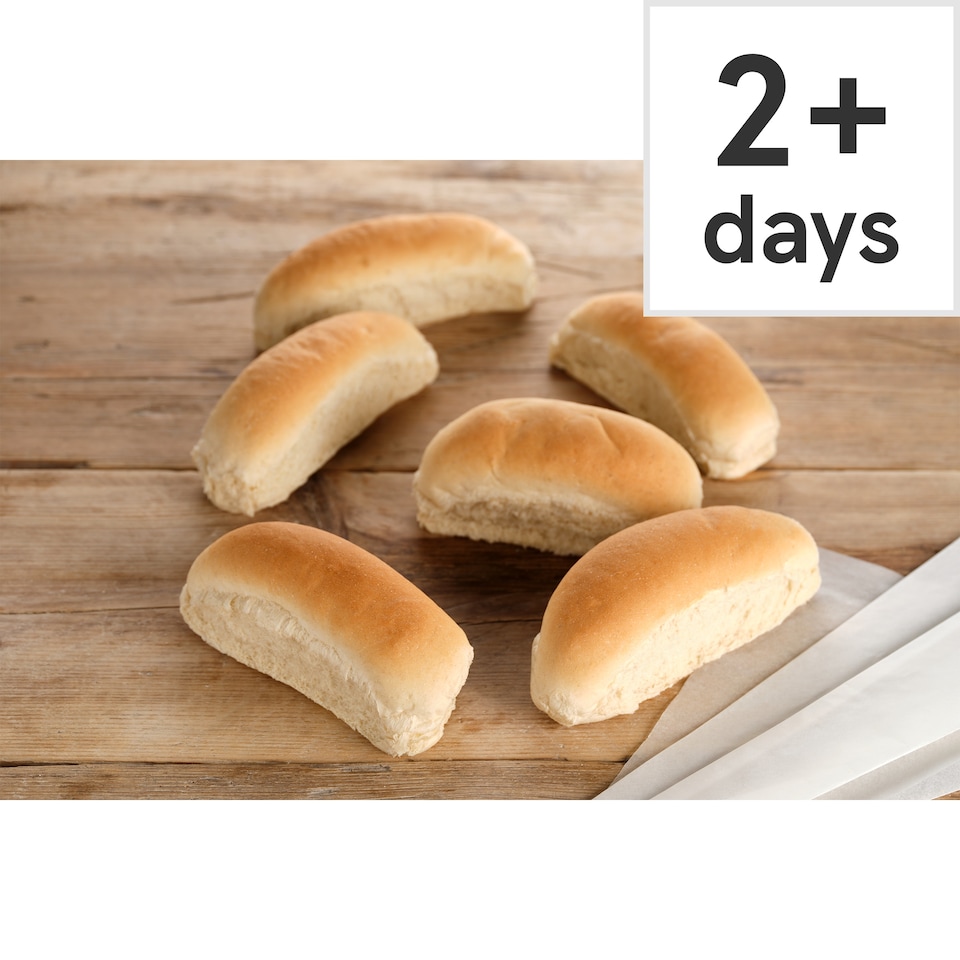 image 1 of Tesco Large White Hot Dog Rolls 6 Pack