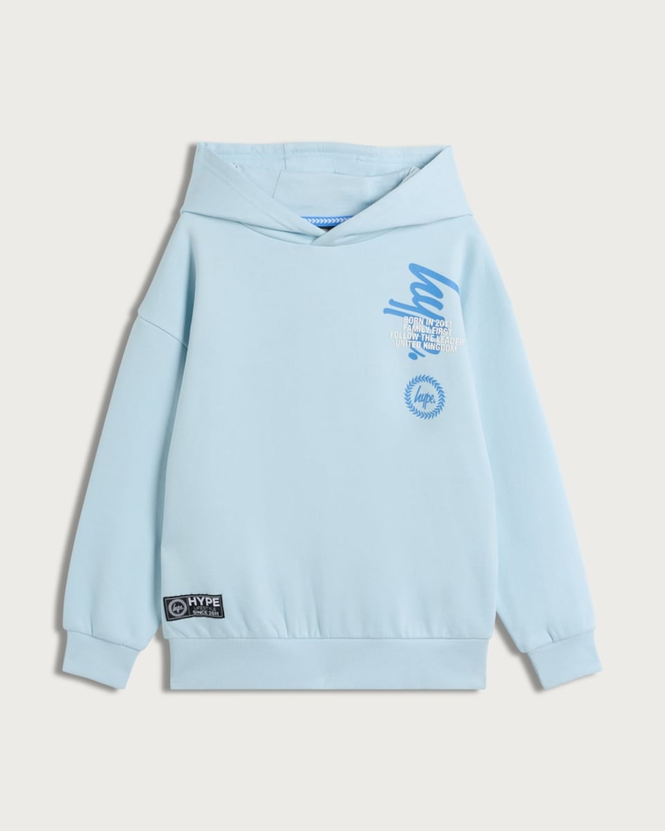 image 1 of Hype Cotton Rich Hoodie in Blue