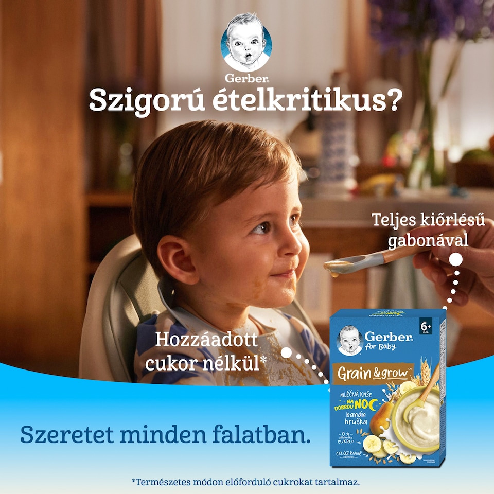 Gerber banános körtés tejpép, 6 hónapos kortól 200 g  1. kép