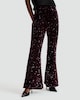image 2 of F&F Velvet Sequin Flared Trousers in Burgundy