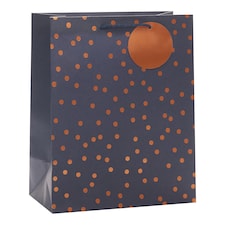 Tesco Navy Copper Spot Large Bag