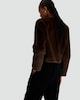 image 4 of F&F Faux Fur Cropped Buttoned Jacket in Brown