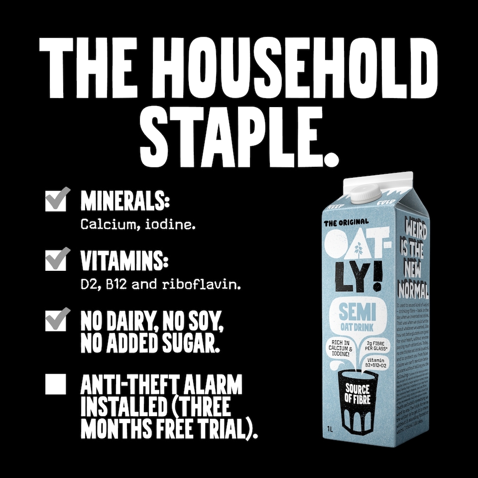 image 1 of Oatly Semi Oat Drink Chilled 1L