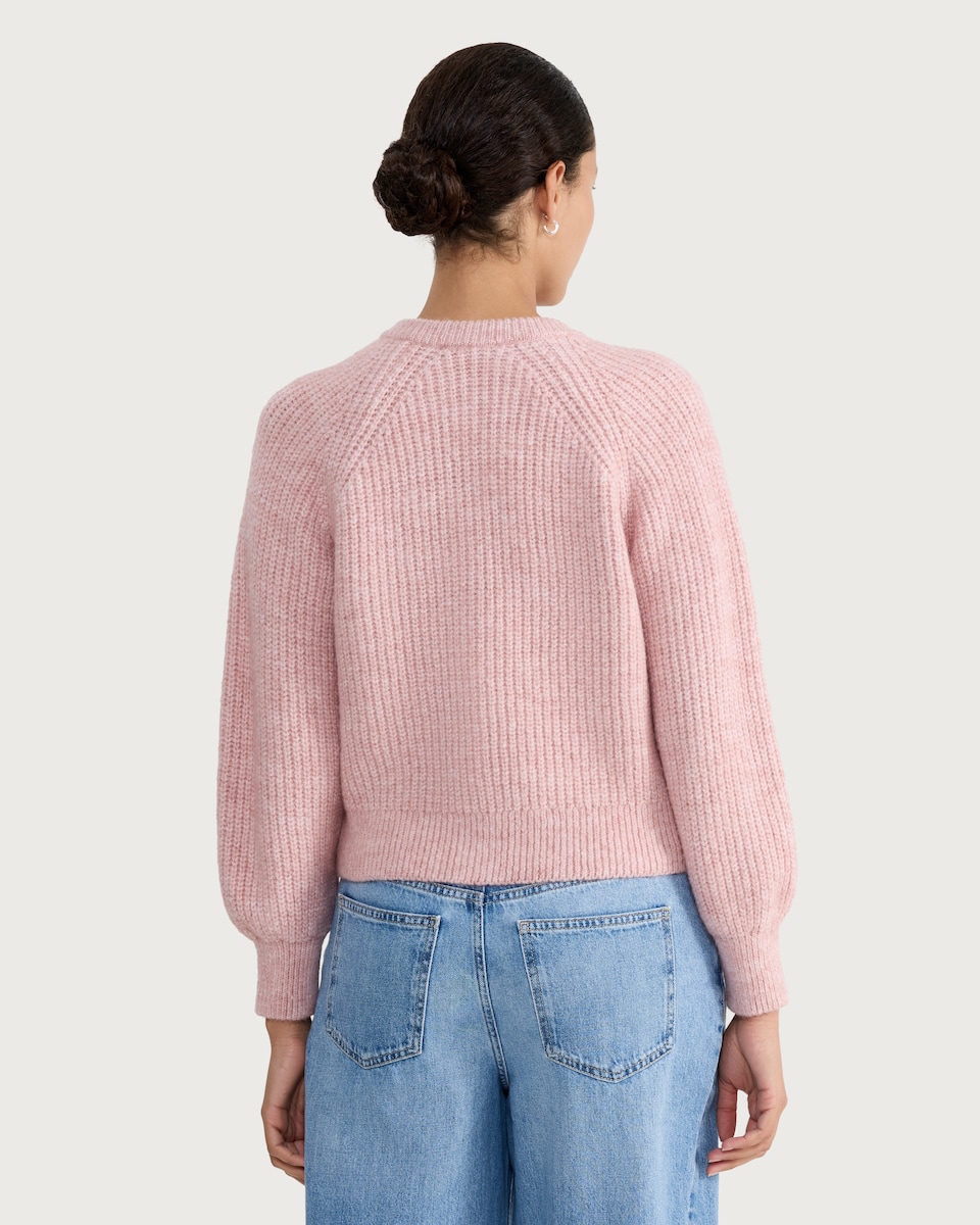 image 1 of F&F Ribbed Button-Up Cardigan in Pink