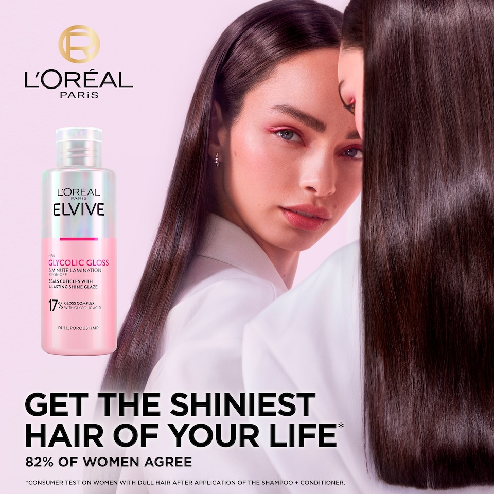 image 1 of L'Oreal Paris Elvive Glycolic Gloss 5 Minute Lamination 200ml