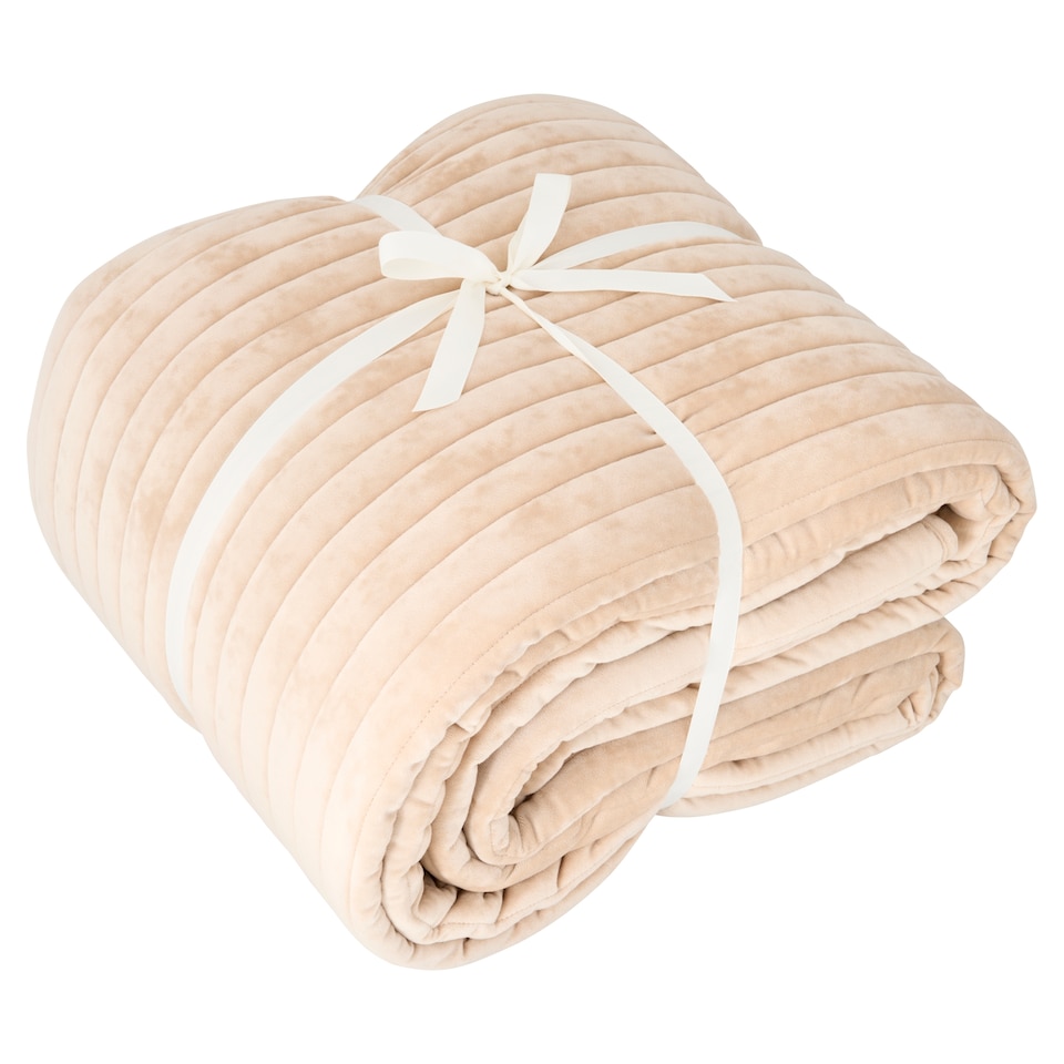 F&F Home Natural Matte Velvet Bedspread