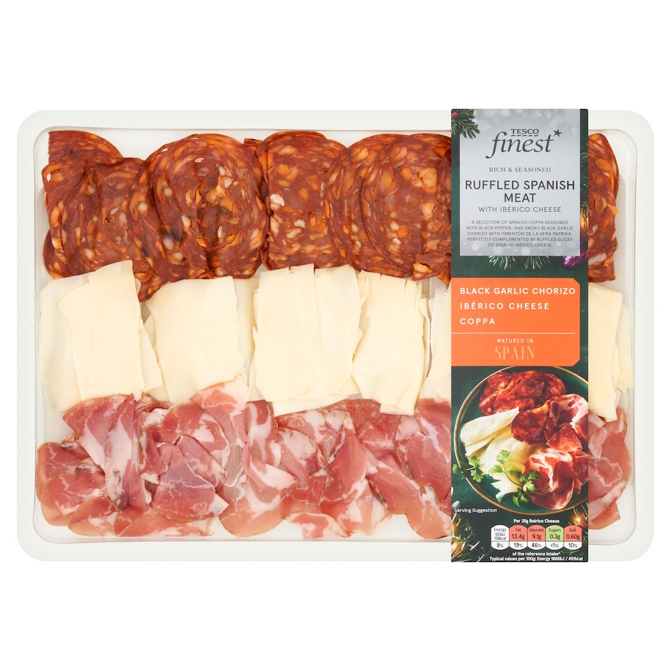 Tesco Finest Ruffled Spanish Meat & Cheese Platter 195g