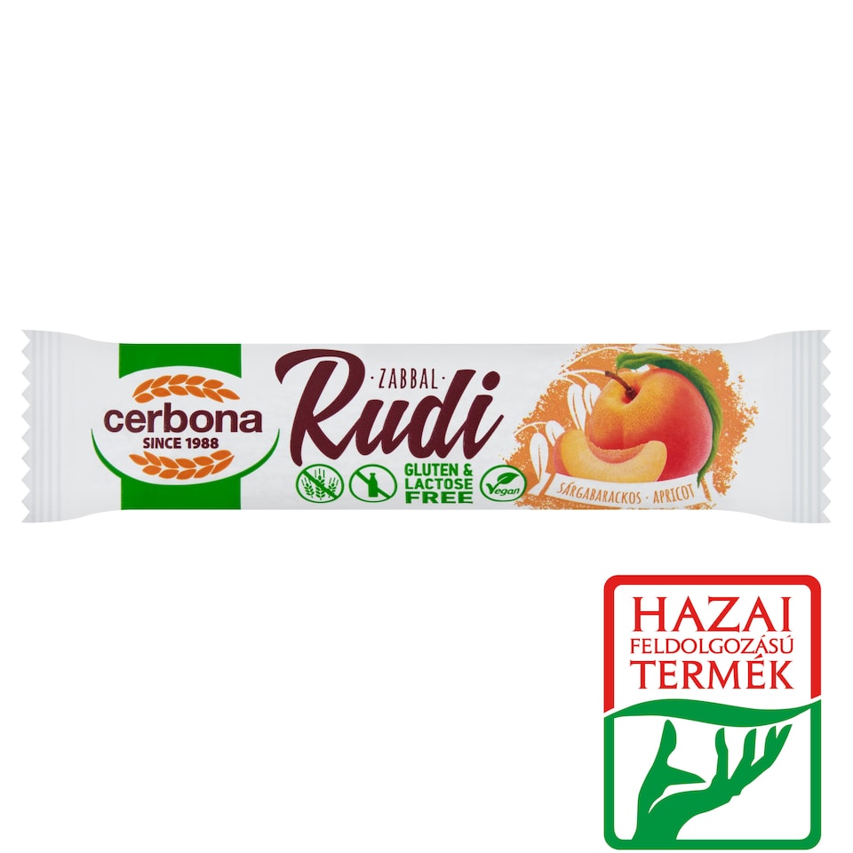 image 1 of Cerbona Rudi Gluten-Free Lactose-Free Oat Bar with Apricot Filling and Cocoa Coating 30 g