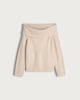 image 4 of F&F Cable Knit Off Shoulder Jumper with Wool in Neutral