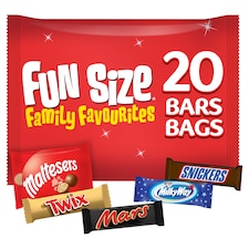 Mars, Snickers, Milky Way, Maltesers, Twix Family Favourites Funsize 20 Bags/Bars 358g