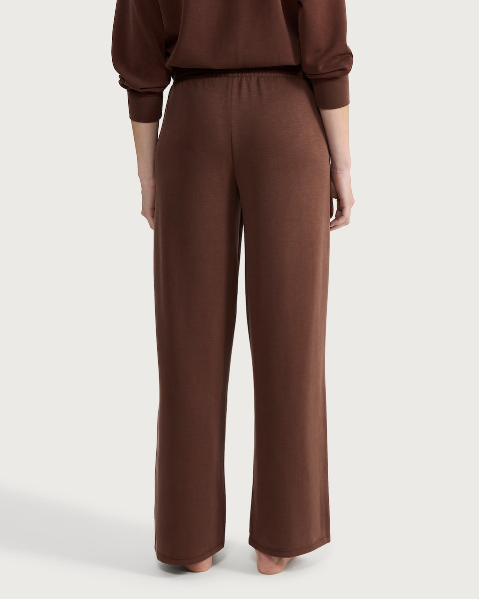 image 1 of F&F Wide Leg Loungewear Trousers in Chocolate