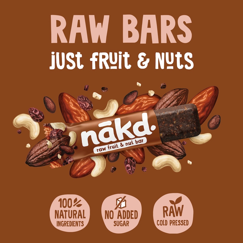 image 1 of nakd. Cocoa Delight Fruit & Nut Bars 4 x 35g