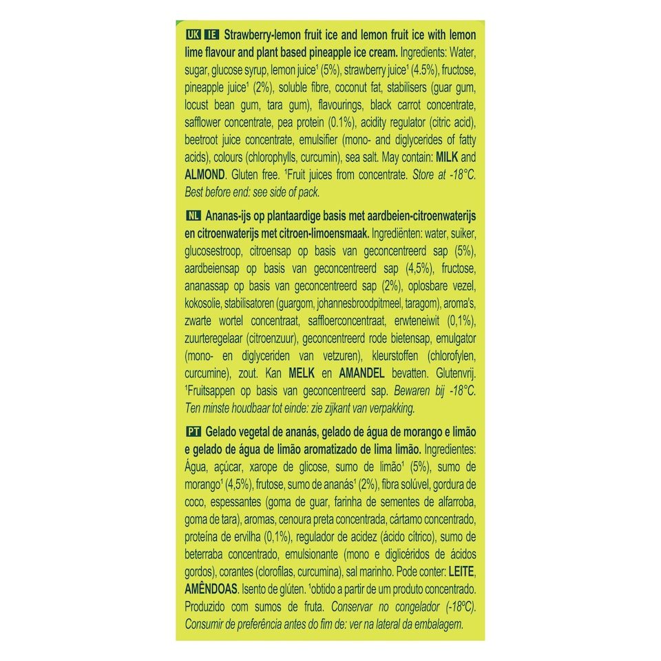 image 1 of Wall's Twister Mini Pineapple Ice Cream Lollies 6x50ml