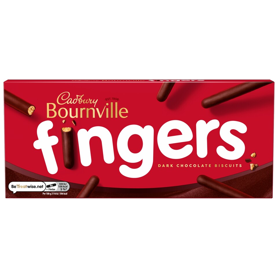 Cadbury Bournville Dark Chocolate Fingers Biscuits 114G