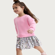 F&F Girls Sequin Skirt Sweater Dress in Pink