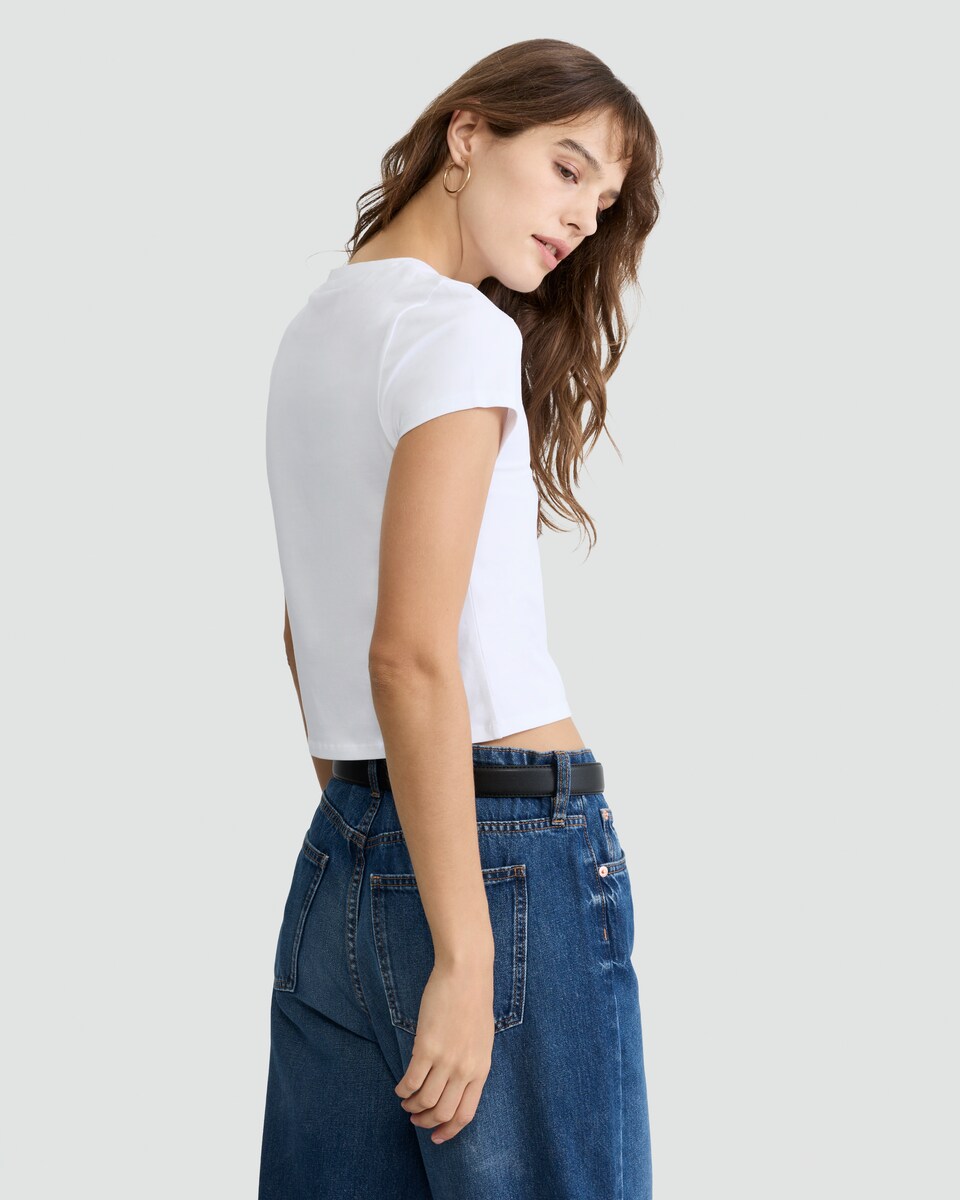 image 1 of Ghost Face Cotton Rich No You Hang Up Cropped T-Shirt in White