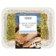Tesco Garlic & Herb Pork Loin Joint 1kg