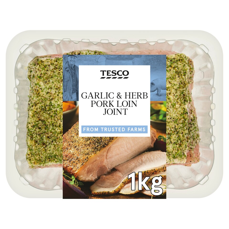 Tesco Garlic & Herb Pork Loin Joint 1kg