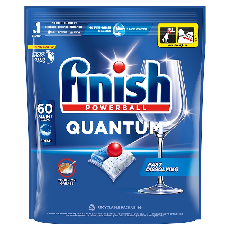 Obrázek 1 pro produkt Finish Quantum kapsle do myčky nádobí - Fresh 60 ks