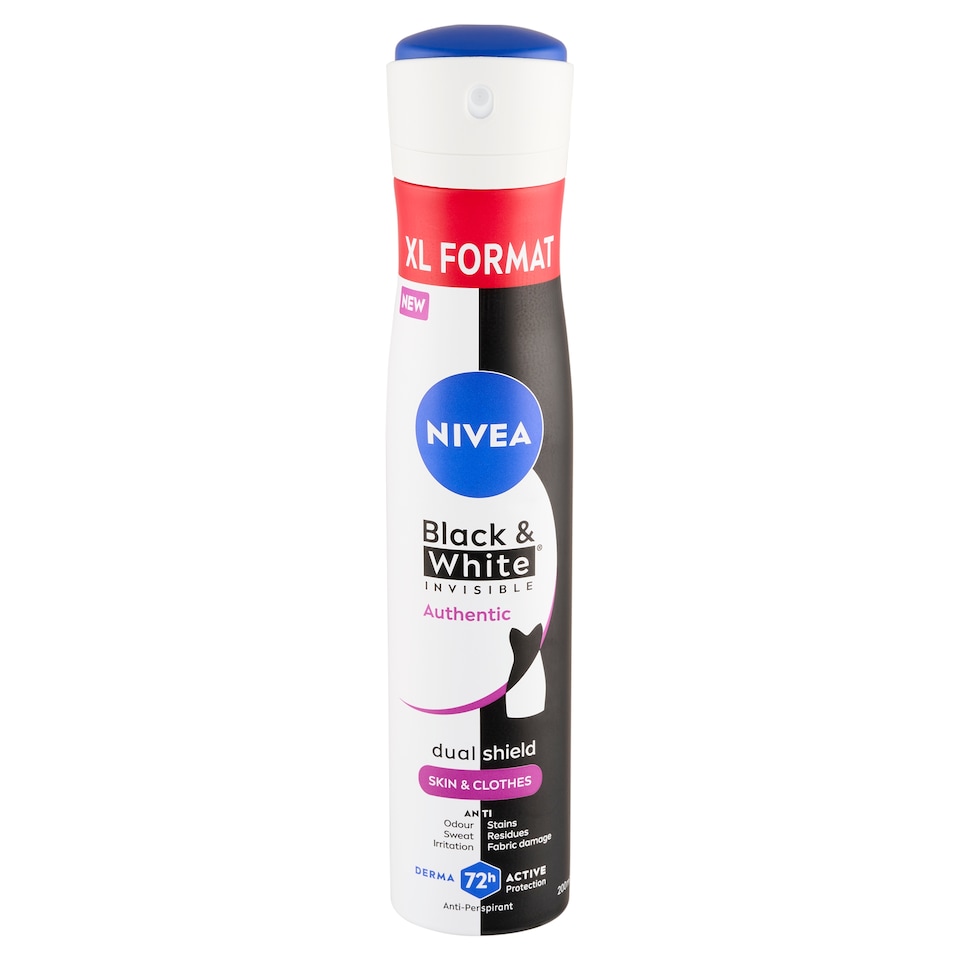 NIVEA Black & White Invisible Authentic izzadásgátló 200 ml  1. kép