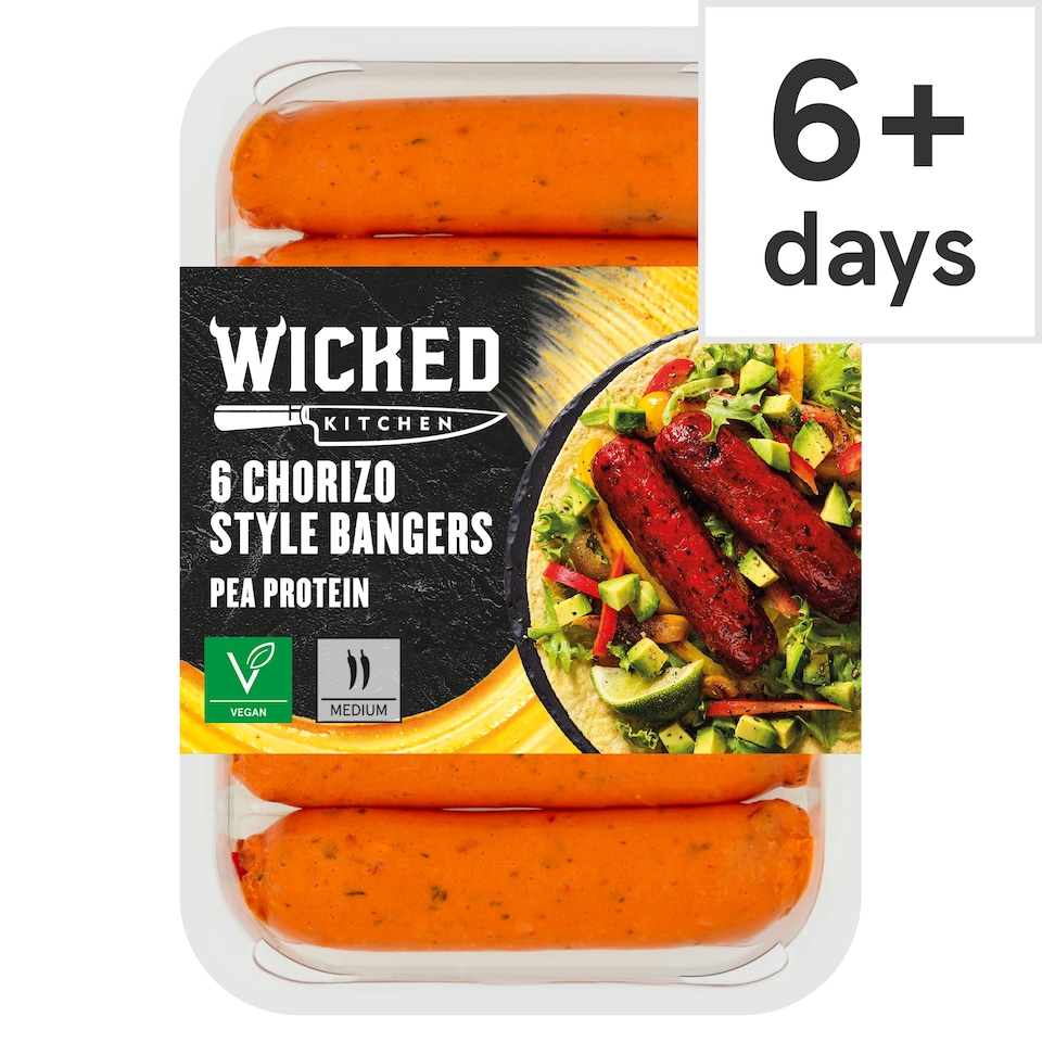 Wicked Kitchen 6 Chorizo Style Bangers 350G