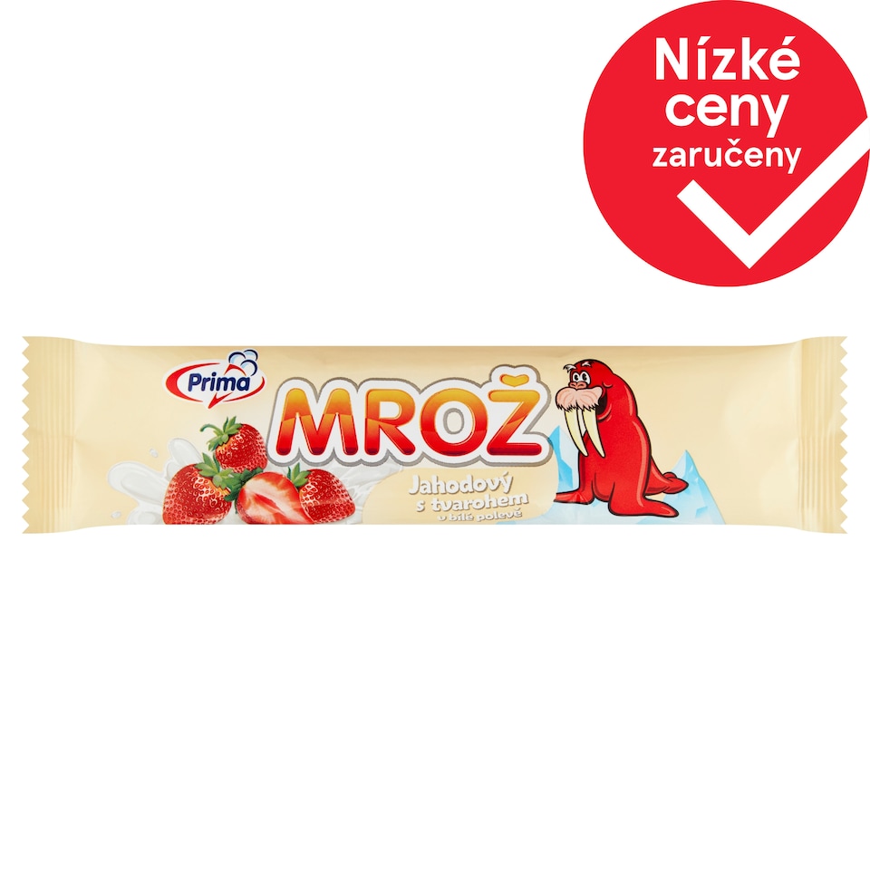 Prima Mrož Jahodový s tvarohem v bílé polevě 45ml