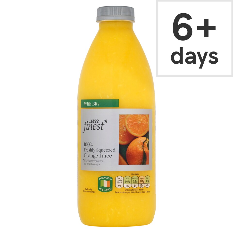 glass of calories in homemade orange juice