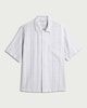 image 4 of F&F Linen Blend Striped Short Sleeved Shirt in White