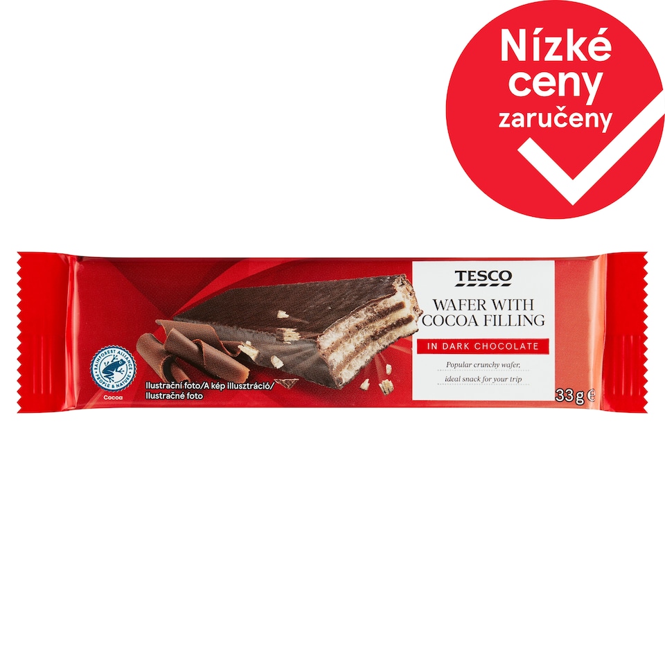 Tesco Wafer with Cocoa Filling in Dark Chocolate 33g