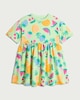 image 4 of F&F Girls Pure Cotton Fruit Print Short Sleeved Dress in Multi Green