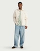 image 1 of RDA Pure Cotton Long Sleeved Worker Overshirt in Cream