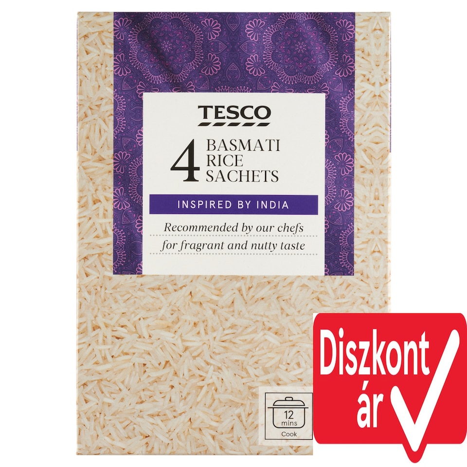 Tesco "A" minőségű basmati rizs főzőtasakban 4 x 125 g (500 g)