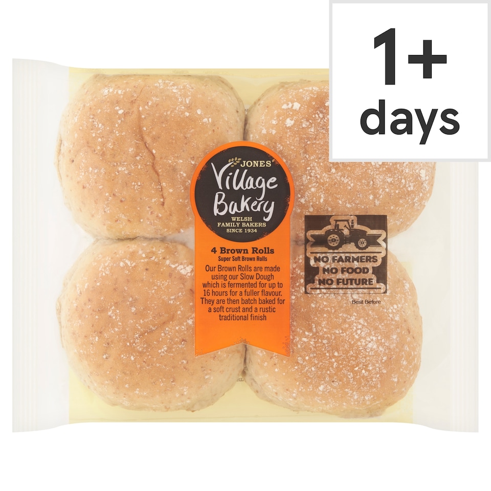 Jones Village Bakery Super Soft Brown Rolls 4 Pack