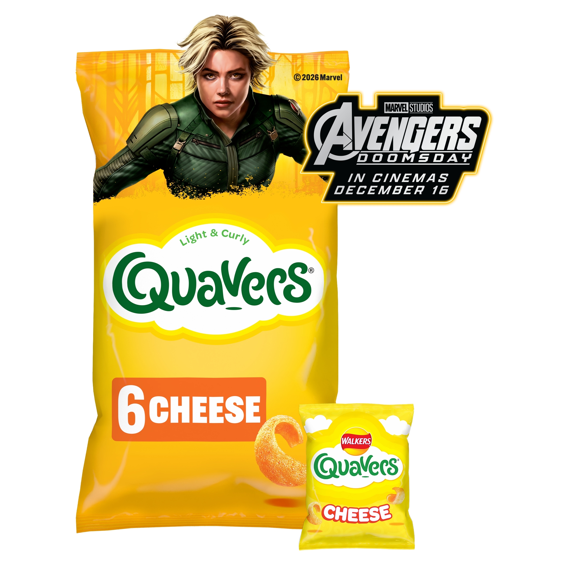 Walkers Quavers Cheese Multipack Crisps 6x16g