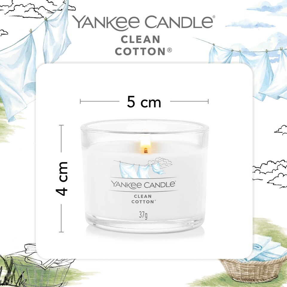 image 1 of Yankee Signature Clean Cotton Votive Candle 37g