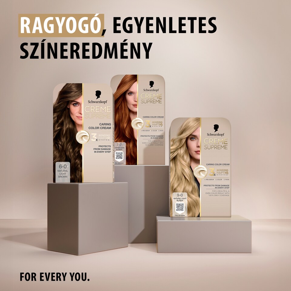 Schwarzkopf Creme Supreme tartós hajfesték 6-0 természetes sötétszőke  1. kép