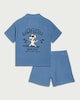 image 2 of F&F Boys 2-Piece Pure Cotton Surf Vibes Shirt and Shorts Pyjama Set in Blue