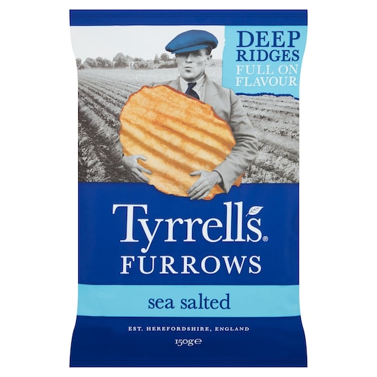 Tyrrells Furrows Sea Salted Crisps Tesco Groceries