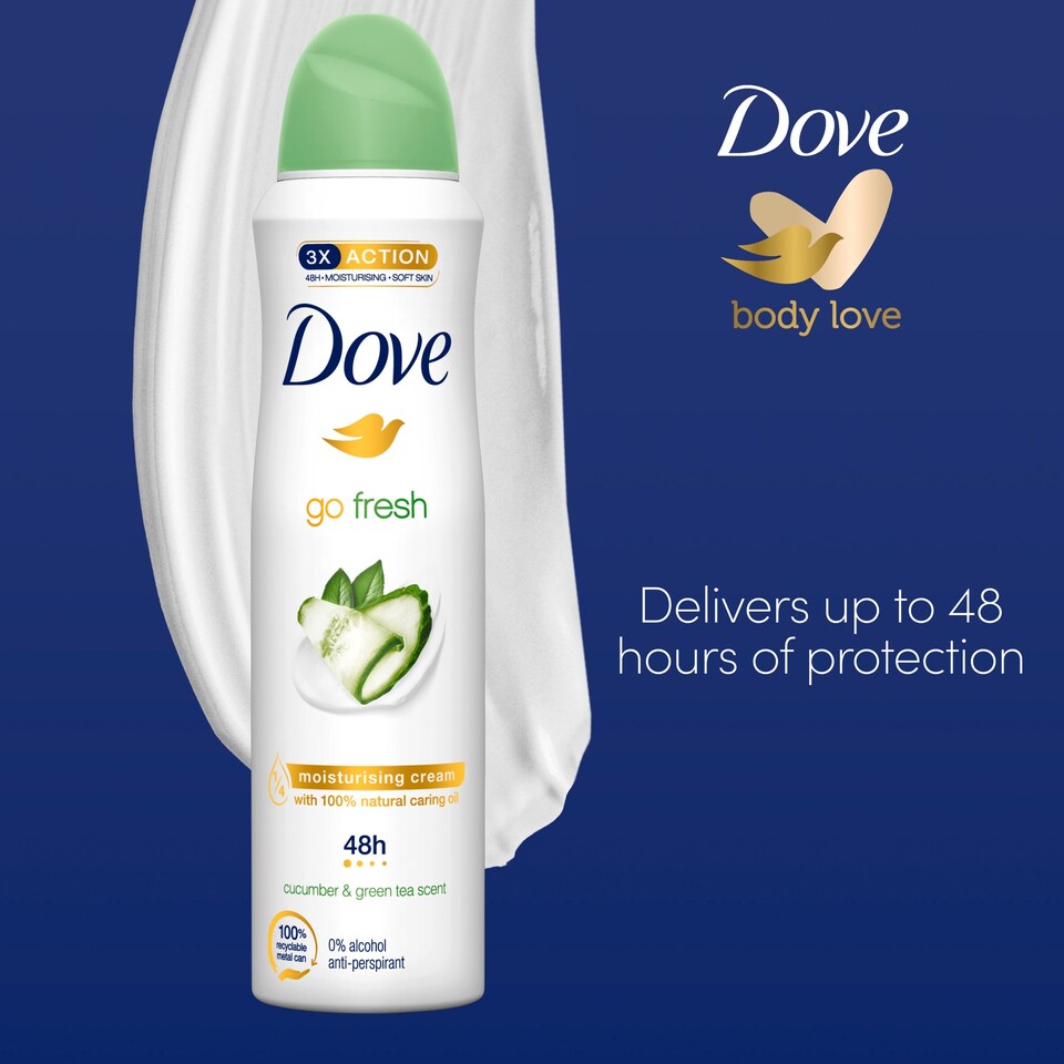 image 1 of Dove Go Fresh Cucumber Antiperspirant Deodorant 150Ml