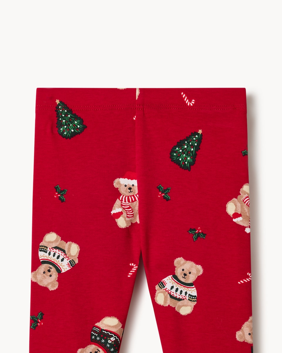 image 1 of Christmas Baby Pure Cotton Festive Bear Matching Family Pyjama Set in Red