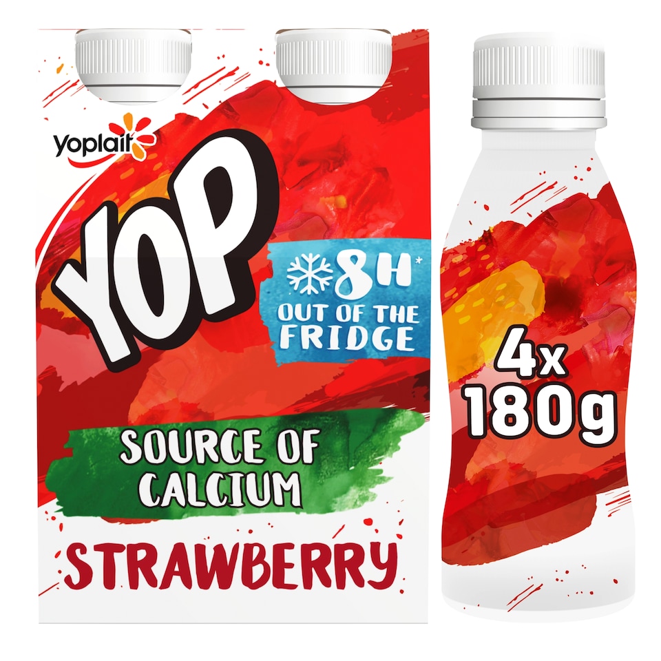 image 1 of Yop Strawberry Drinkable Yoghurt 4 X 180G