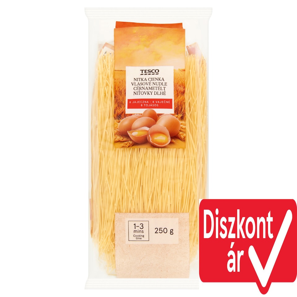Tesco cérnametélt 8 tojásos száraztészta 250 g