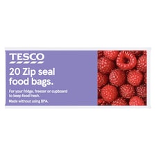 Tesco Zip Seal Food & Freezer Bags Medium 20S