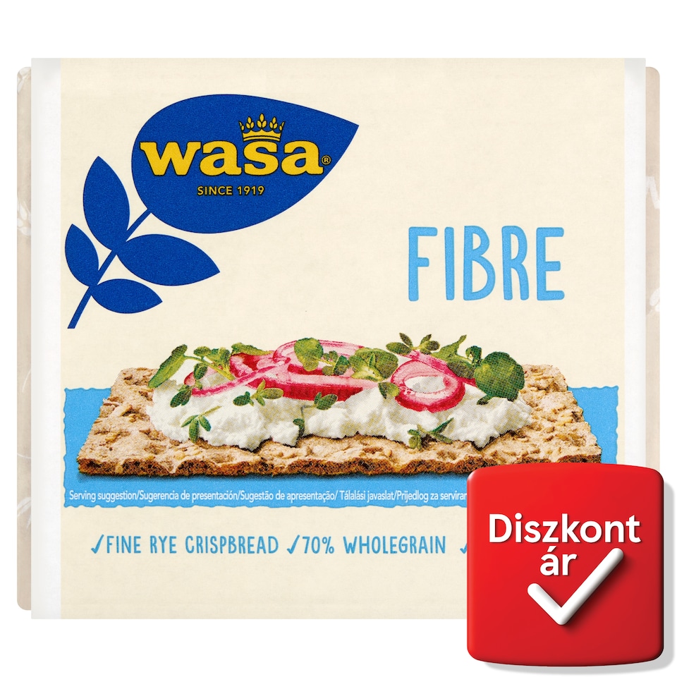 Wasa Fibre élelmi rostokban gazdag, rozsliszttel készült sütőipari termék 230 g