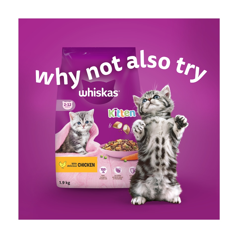 image 1 of Whiskas Kitten Cat Food Pouches Fish Favourites in Jelly 12x85g