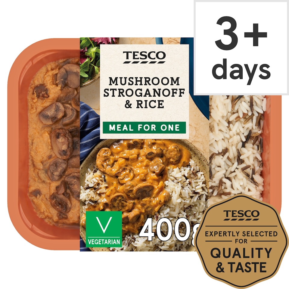 Tesco Mushroom Stroganoff & Rice 400G